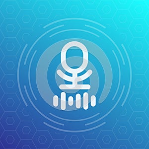 Microphone, speech recognition vector icon