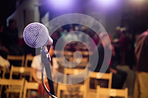 Microphone on stage