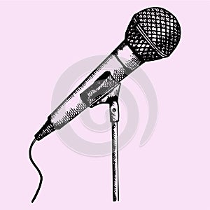 Microphone on stand