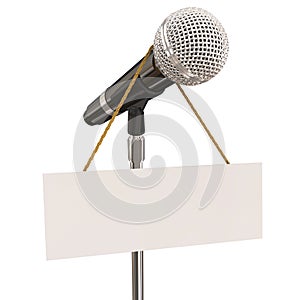 Microphone Stand Blank Copyspace Message Recording Studio Mike P