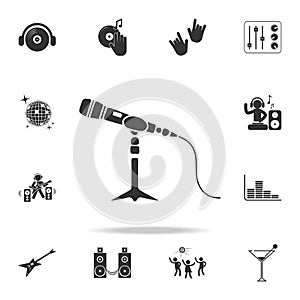 Microphone stand icon. Detailed set of night club and disco icons. Premium quality graphic design. One of the collection icons for