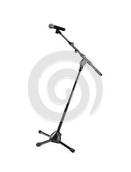 Microphone and stand isolated on white