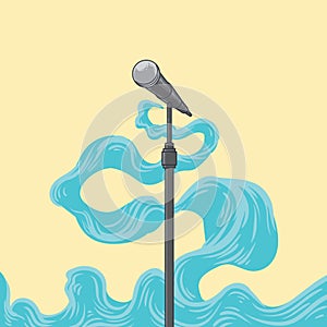 microphone on stand. Vector illustration decorative design