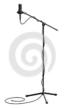 Microphone With Stand On White Background