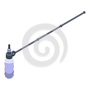 Microphone on stick icon, isometric style