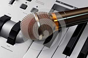 Microphone on synthesizer