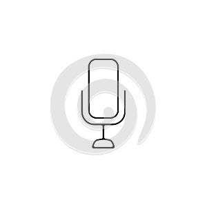 microphone thin line icon. microphone linear outline icon