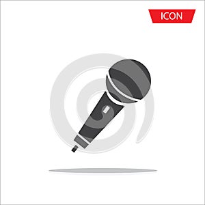 Microphone vector icon isolated on white background.