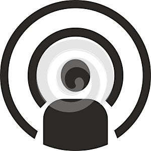 Microphone vector icon Mic icon Podcast icon Studio recording Symbol