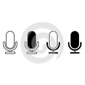 Microphone vector icon set. audio illustration sign collection. broadcast symbol on white background.