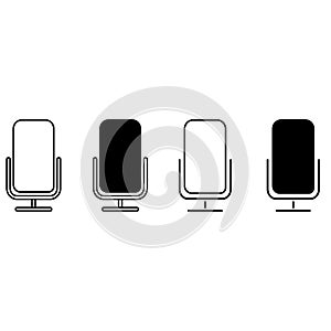 Microphone vector icon set. audio illustration sign collection. broadcast symbol on white background.