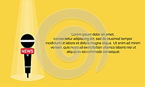 Microphone vector. News illustration. News on TV and radio. Interview.