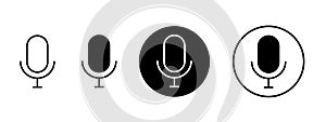 Microphone vector solid icons