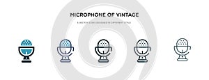 Microphone of vintage de icon in different style vector illustration. two colored and black microphone of vintage de vector icons