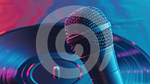The Microphone and Vinyl. AI generated