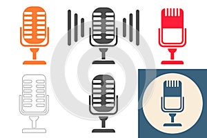 Microphone. Vocal microphone cartoon against white background. Vector, cartoon.