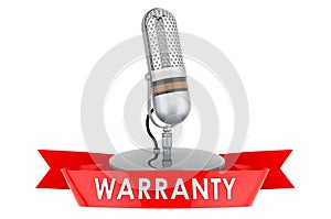 Microphone warranty concept. 3D rendering