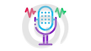 Microphone Waves Icon Animation