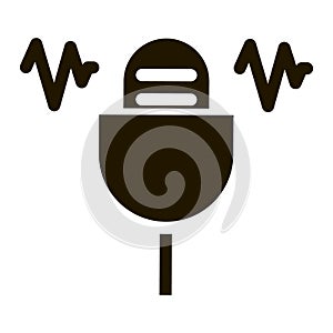 Microphone Waves Icon Vector Glyph Illustration