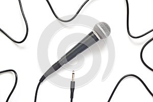 Microphone on white background