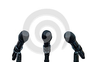 Microphone on white background