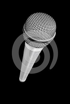 Microphone with a wire isolated on white background. microphone