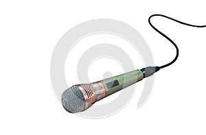 Microphone with wire on white background. image for background,