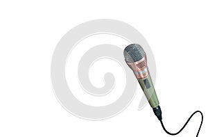 Microphone with wire on white background. image for background,