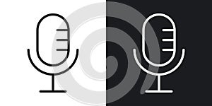Microphoneline in Thin line black color. flat simple vector symbols illustration