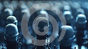The microphones in focus.AI generated image