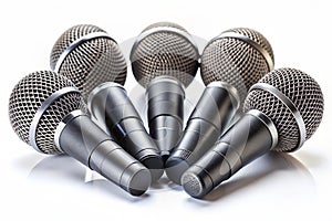 Microphones, isolated on white background