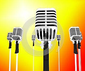 Microphones Musical Shows Music Group Songs Or Singing Hits