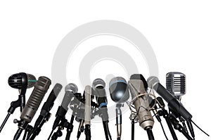 Microphones At Press Conference photo