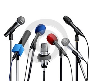 Microphones Press Conference Set