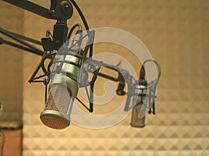 Microphones in a studio