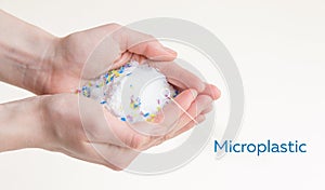 Microplastic particles in salt. pollution of the environment and ocean