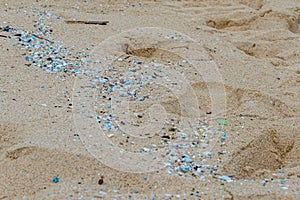 Microplastic pollution littering Waimanalo Beach photo