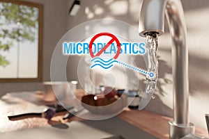 Microplastics free drinking water concept photo