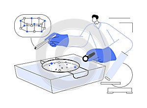 Microplastics problem abstract concept vector illustration.