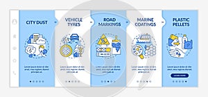 Microplastics sources onboarding vector template