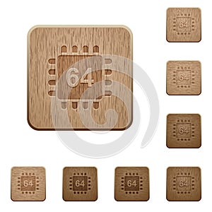 Microprocessor 64 bit architecture wooden buttons