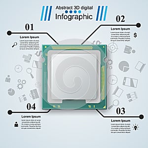 Microprocessor, chip, electronic components icon