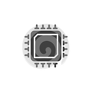 Microprocessor, Microchip vector icon