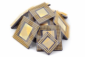 Microprocessors. Isolated on white