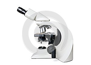 Microscope against a white background