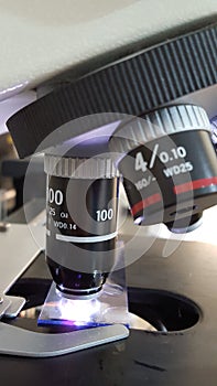 Microscope analysis under 100 x inmersion objetive photo