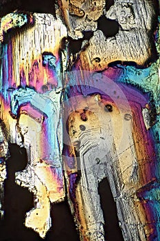 Microscope-Art with blazing Crystals