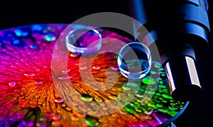 Microscope and CD with colorful light