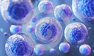 Microscope of cell, Embryonic stem cells, Cellular Therapy and Regeneration 3d illustration photo