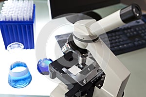 Microscope & Computer in Science Laboratory